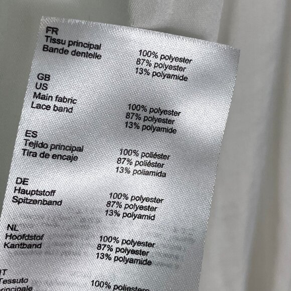 Maje 3 Womens Large Ivory Ruffle Blouse Tie Neck Long Sleeve Shirt Top - Picture 12 of 12